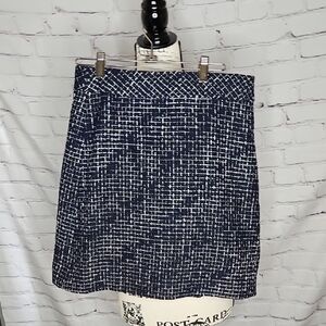 J. Crew Factory Tweed Black/Blue A-Line Skirt Size 4